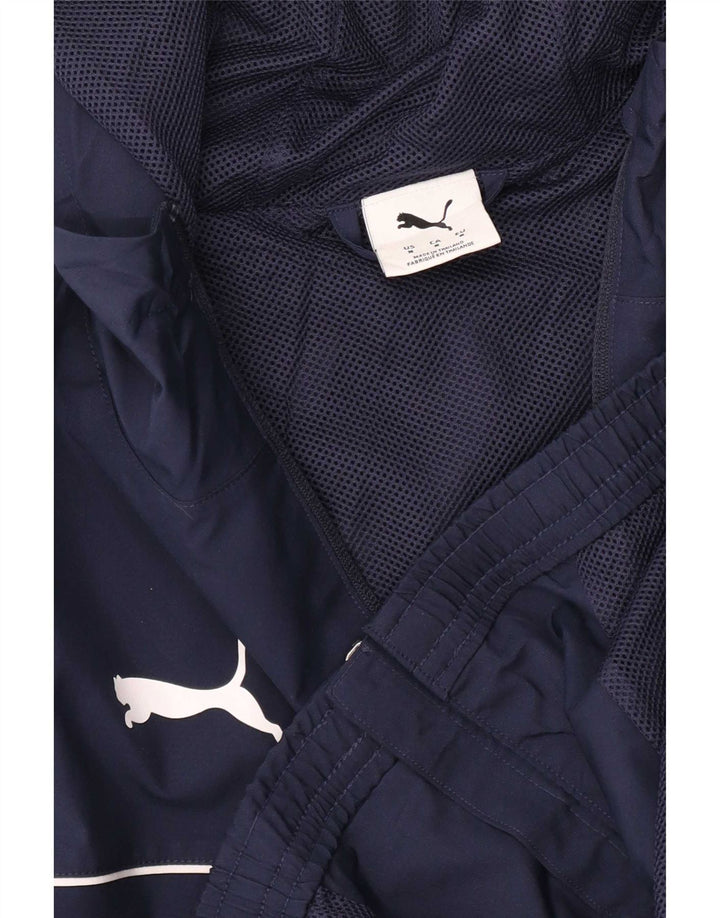 Puma Mens Box Hill FC Hooded Rain Jacket UK 38 Medium Navy Blue Polyester