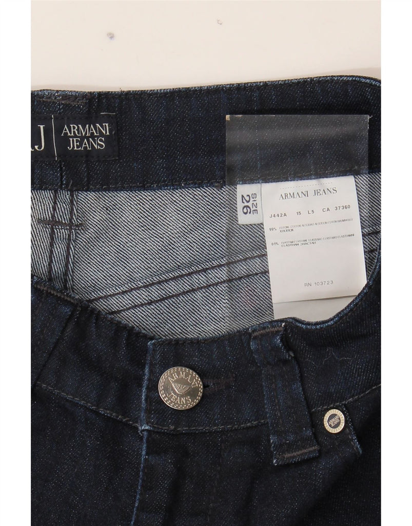 ARMANI Womens Slim Jeans W26 L27 Navy Blue Cotton Vintage Armani and Second-Hand Armani from Messina Hembry 