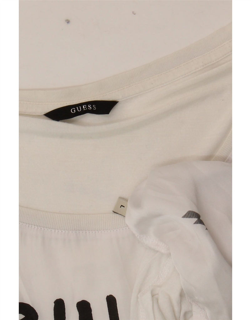 GUESS Womens Graphic T-Shirt Top UK 16 Large White Vintage Guess and Second-Hand Guess from Messina Hembry 