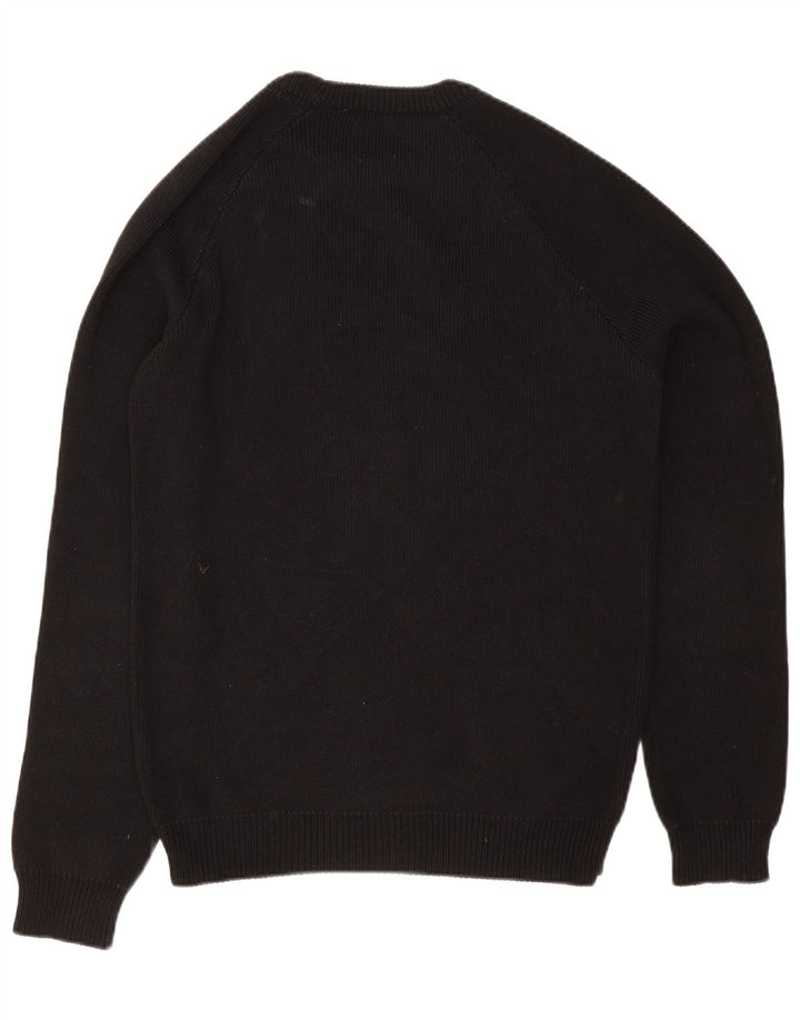 Zara Mens Crew Neck Jumper Sweater Medium Black Cotton