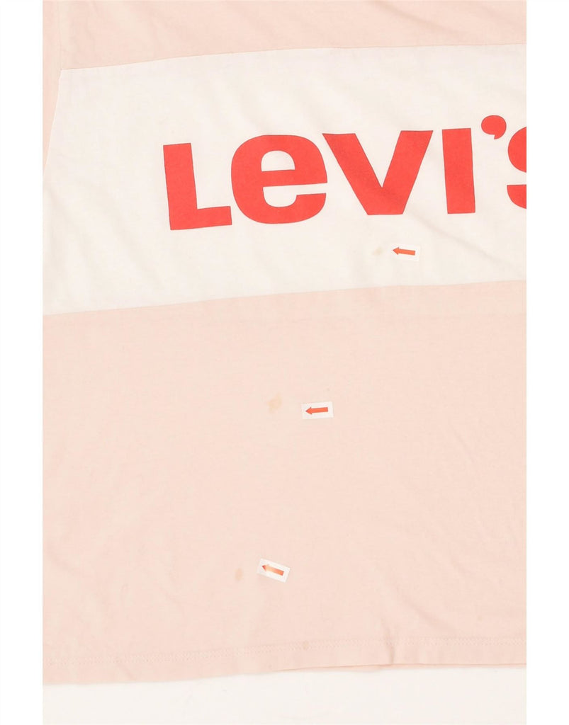 LEVI'S Womens Crop Graphic T-Shirt Top UK 10 Small Pink Cotton | Vintage Levi's | Thrift | Second-Hand Levi's | Used Clothing | Messina Hembry 