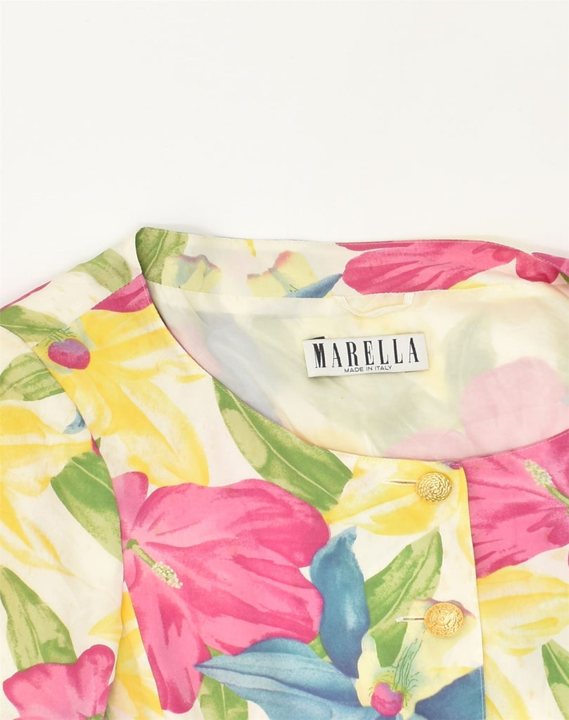 MARELLA Womens 5 Button Short Sleeve Blazer Jacket UK 14 Large Yellow | Vintage Marella | Thrift | Second-Hand Marella | Used Clothing | Messina Hembry 