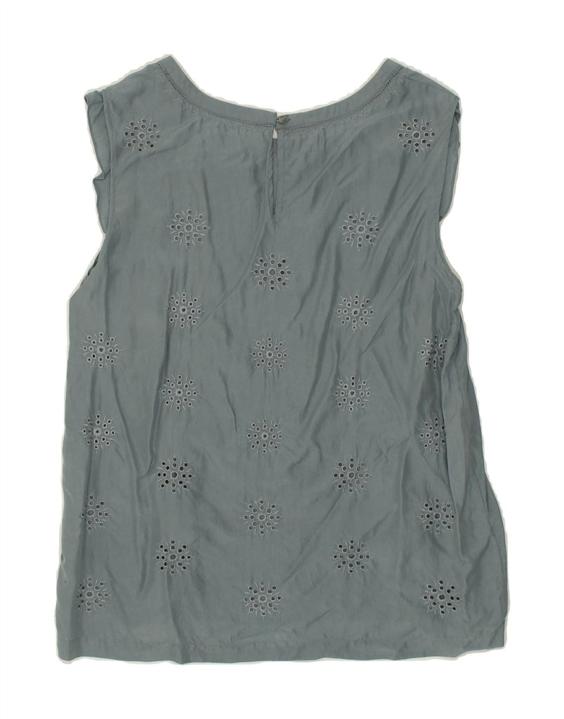 MASSIMO DUTTI Womens Sleeveless Blouse Top UK 16 Large Grey Floral | Vintage Massimo Dutti | Thrift | Second-Hand Massimo Dutti | Used Clothing | Messina Hembry 