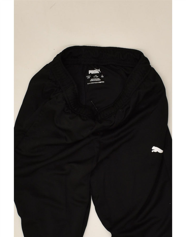 PUMA Boys Tracksuit Trousers 11-12 Years Black Polyester | Vintage Puma | Thrift | Second-Hand Puma | Used Clothing | Messina Hembry 