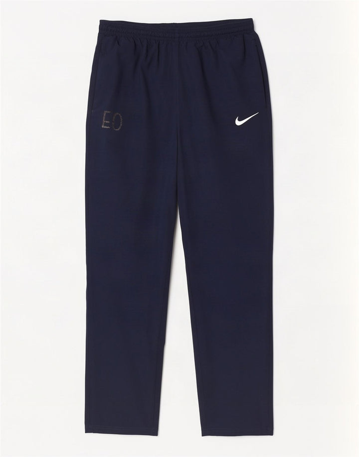 Nike Mens Dri Fit Tracksuit Trousers Large Navy Blue Polyester