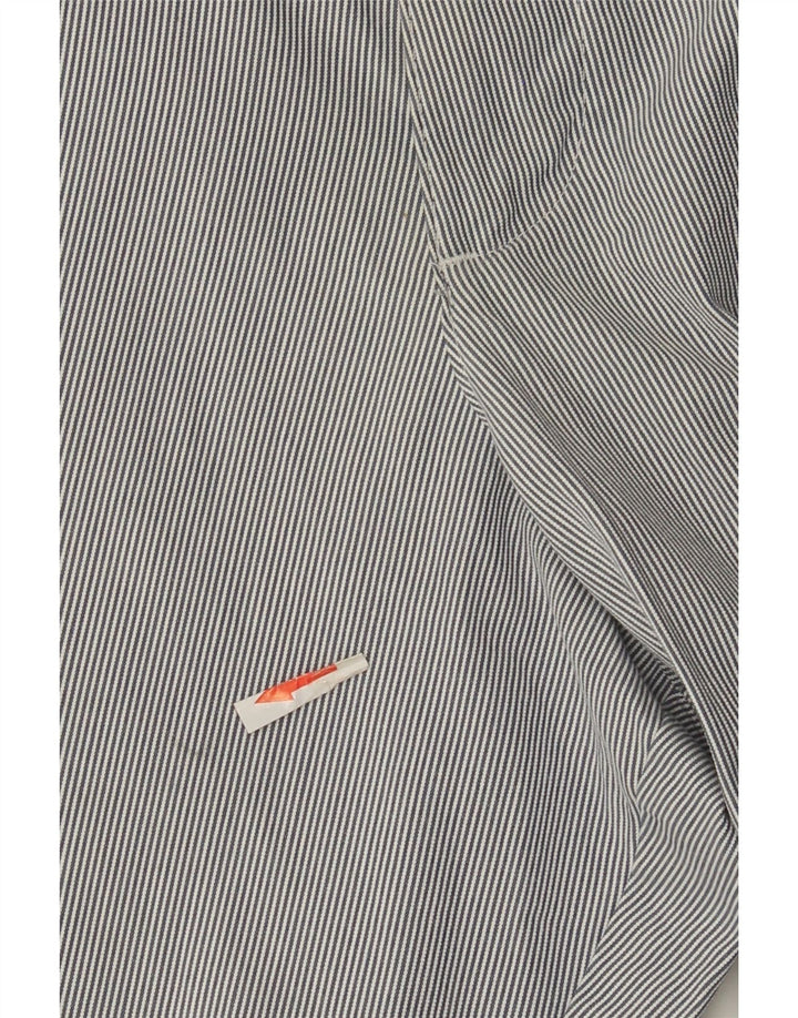 Marks & Spencer Mens Chino Shorts W40 XL Grey Striped Cotton