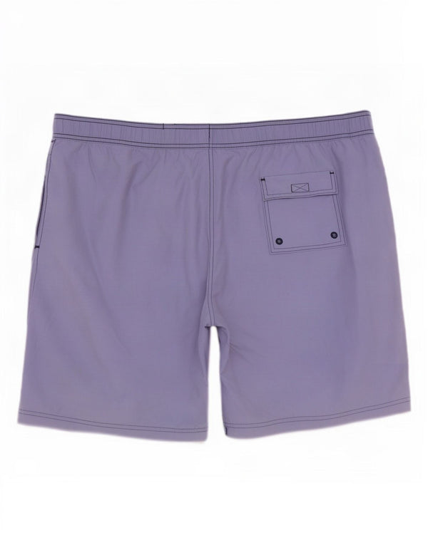 Marks & Spencer Mens Swimming Shorts 2XL Purple Striped Cotton