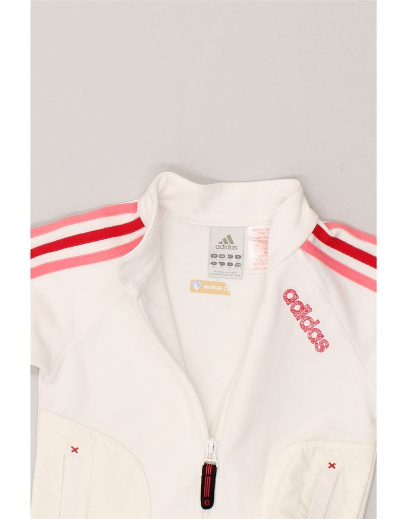 ADIDAS Girls Tracksuit Top Jacket 5-6 Years White Cotton | Vintage Adidas | Thrift | Second-Hand Adidas | Used Clothing | Messina Hembry 