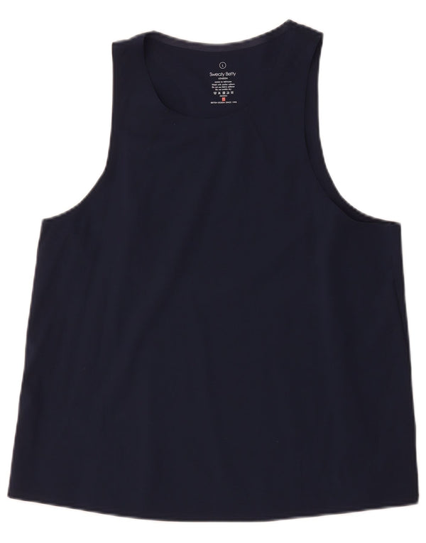 Sweaty Betty Womens Vest Top UK 14 Large Navy Blue Polyamide