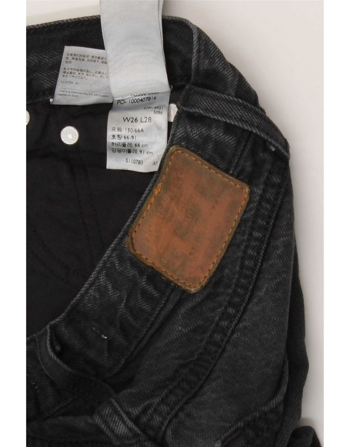 Levi's Womens Mom Tapered Jeans W26 L28 Grey Cotton 80s