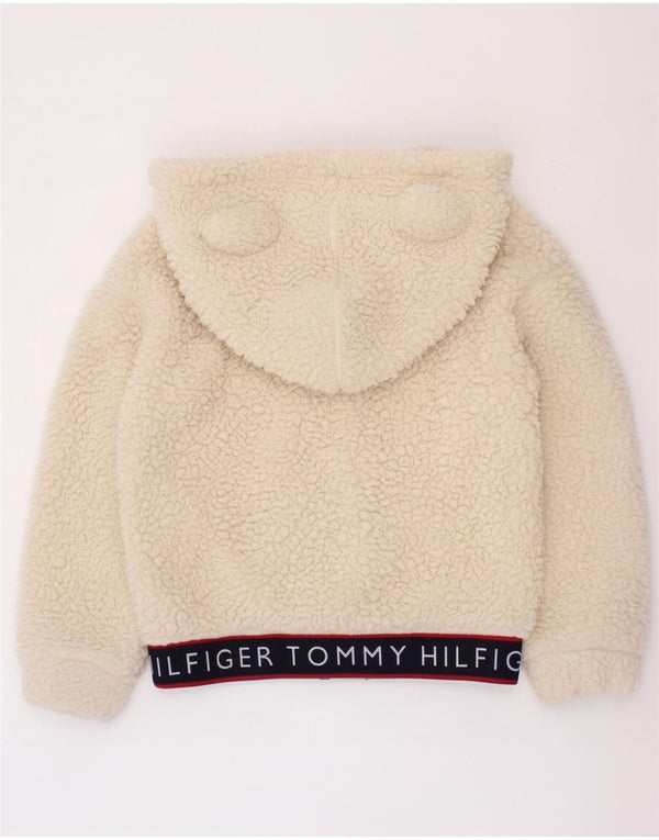 Tommy Hilfiger Girls Graphic Fleece Jacket 4-5 Years Off White Colourblock
