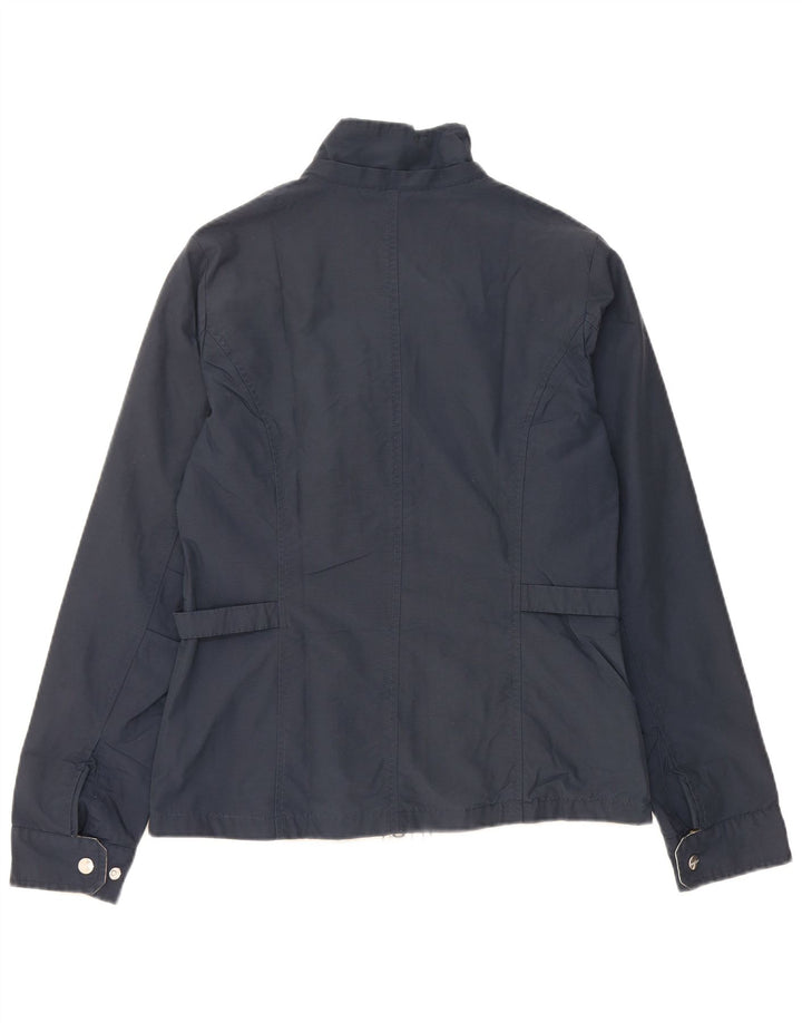 Woolrich Womens Utility Jacket UK 14 Large Navy Blue Cotton