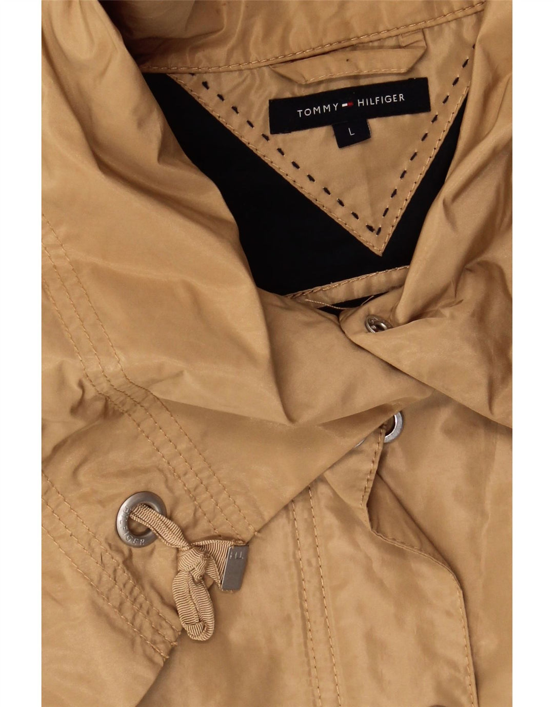 TOMMY HILFIGER Womens Utility Jacket UK 16 Large Beige Polyester Vintage Tommy Hilfiger and Second-Hand Tommy Hilfiger from Messina Hembry 