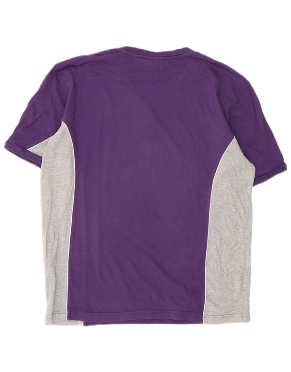 Champion Mens Graphic T-Shirt Top XL Purple Colourblock Cotton
