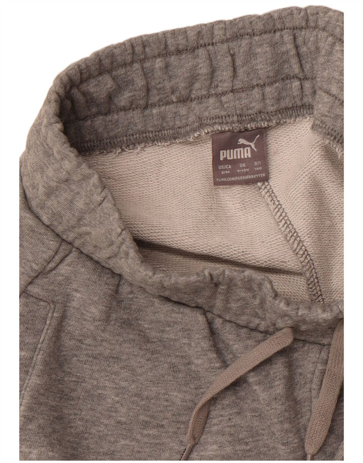 PUMA Girls Graphic Tracksuit Trousers Joggers 9-10 Years  Grey