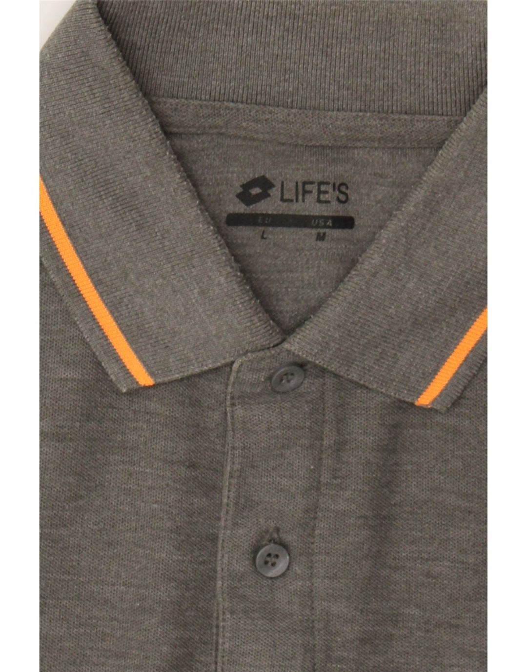 LOTTO Mens Life's Polo Shirt Large Grey Polyester Vintage Lotto and Second-Hand Lotto from Messina Hembry 