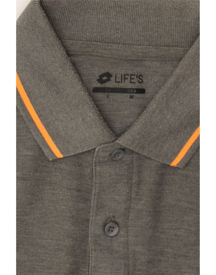 LOTTO Mens Life's Polo Shirt Large Grey Polyester Vintage Lotto and Second-Hand Lotto from Messina Hembry 