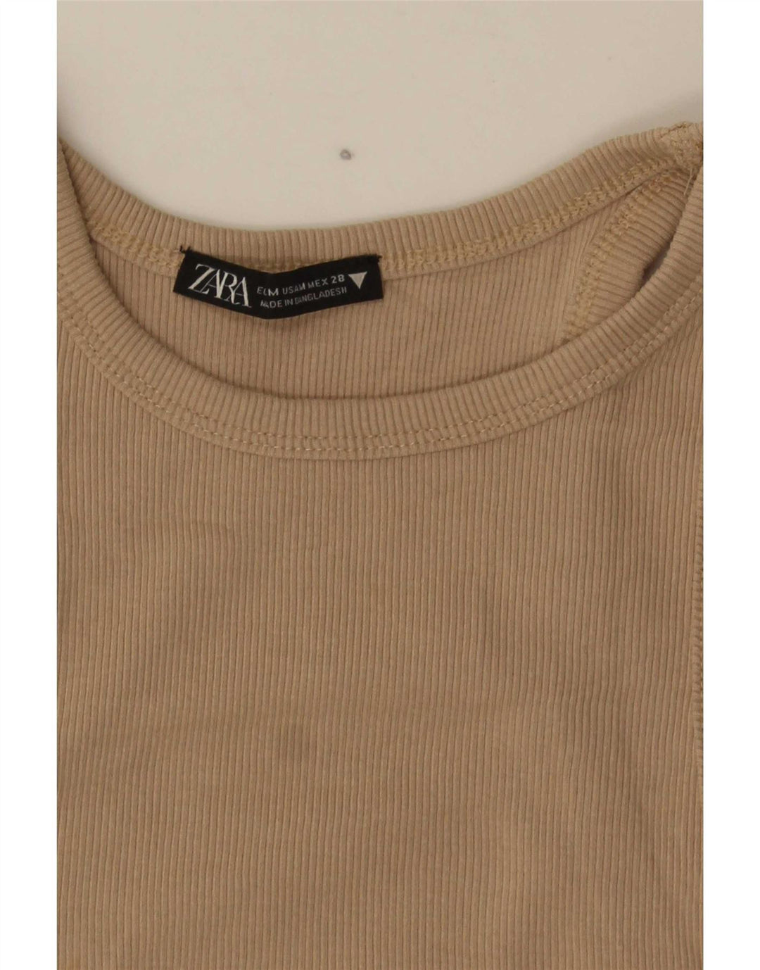 Zara Womens Crop Top UK 12 Medium Beige