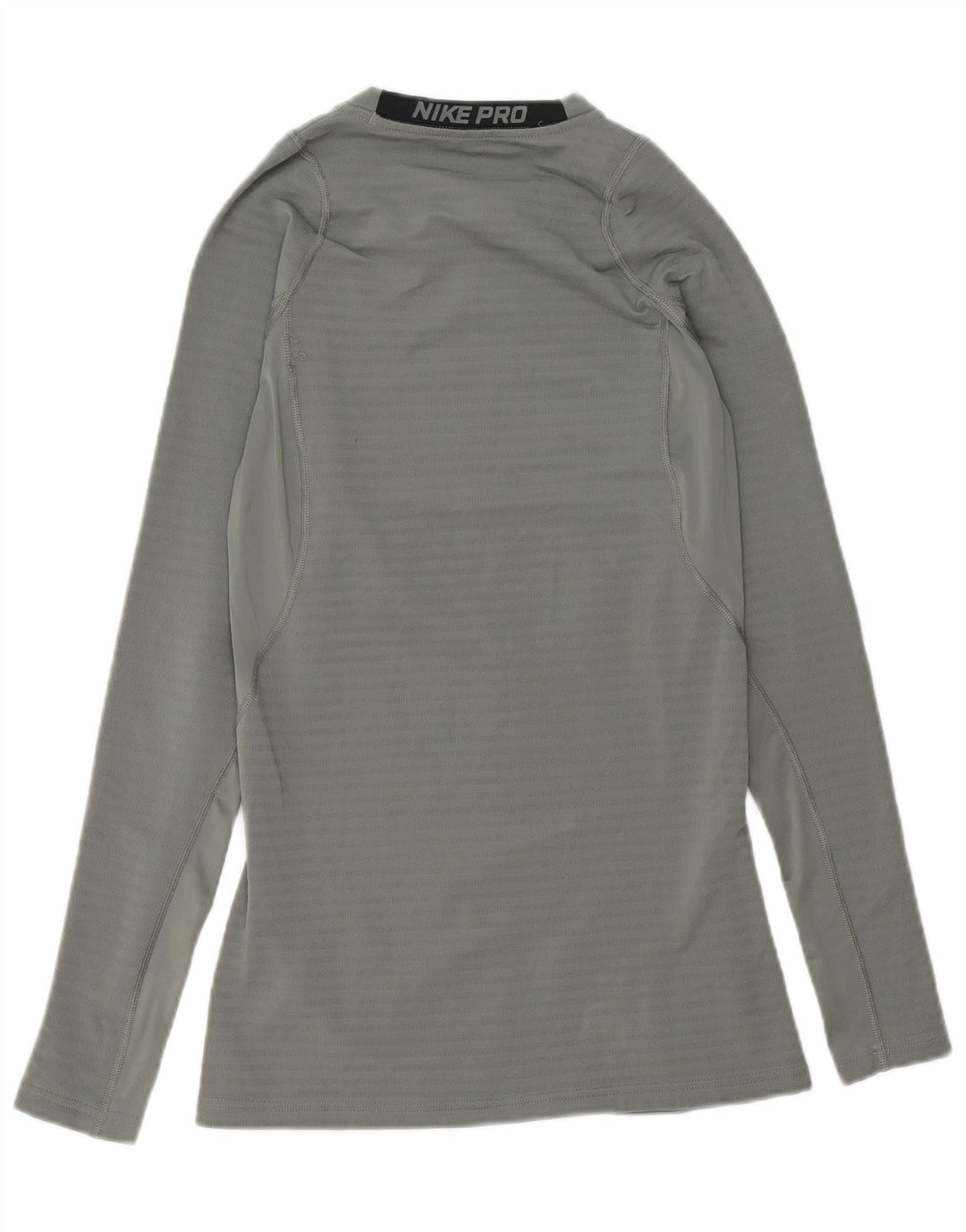 Nike Mens Dri Fit Graphic Top Long Sleeve UK 14 Medium Grey Polyester