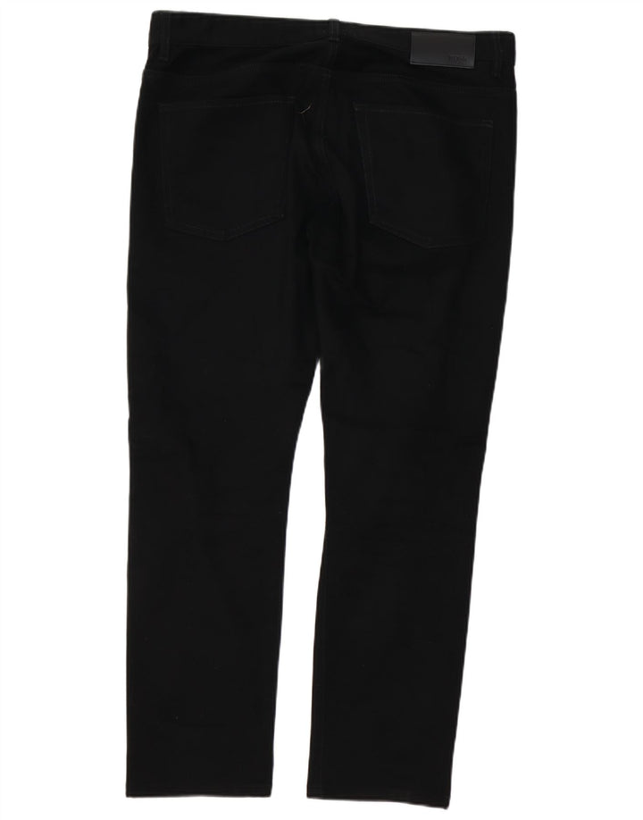 HUGO BOSS Mens Straight Jeans W36 L29 Black Cotton