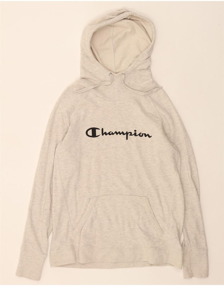 CHAMPION Womens Hoodie Jumper Size 14 Medium Off White Flecked Cotton Vintage Champion and Second-Hand Champion from Messina Hembry 