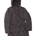 PEUTEREY Womens Hooded Padded Coat IT 40 Small Navy Blue Polyamide