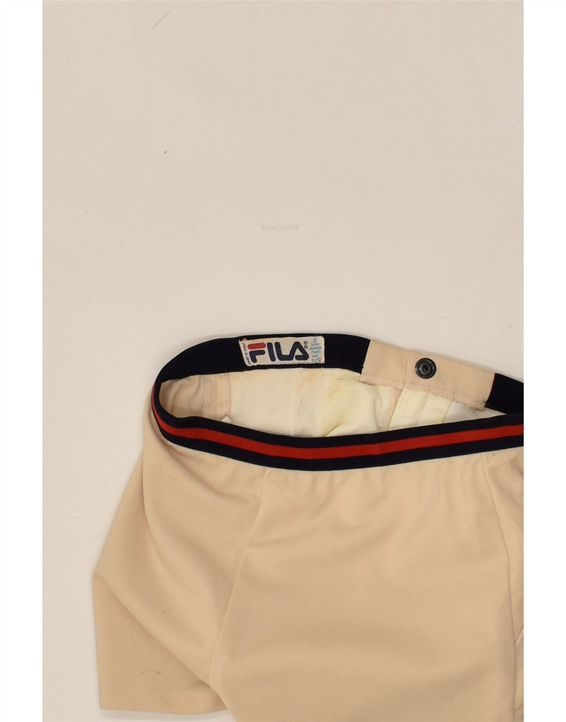 FILA Boys Chino Shorts 11-12 Years W24 Off White Polyester | Vintage Fila | Thrift | Second-Hand Fila | Used Clothing | Messina Hembry 