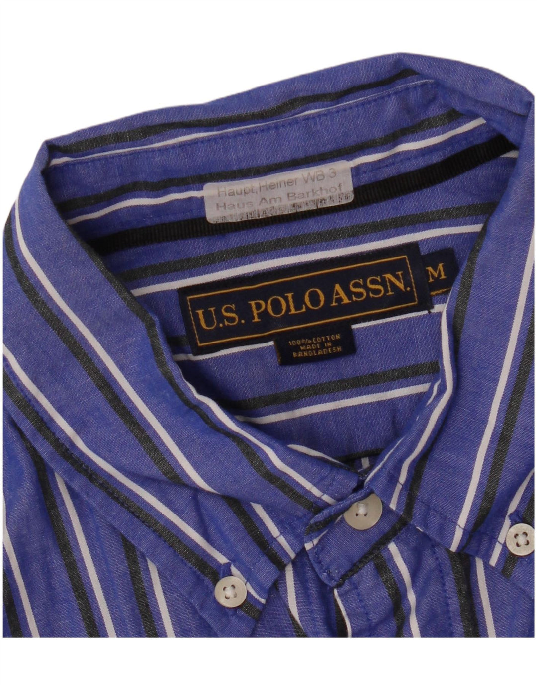 U.S. POLO ASSN. Mens Shirt Medium Blue Pinstripe Cotton