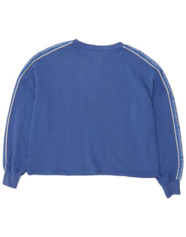 Kappa Womens Tezenis Crop Graphic Sweatshirt Jumper UK 12 Medium Blue