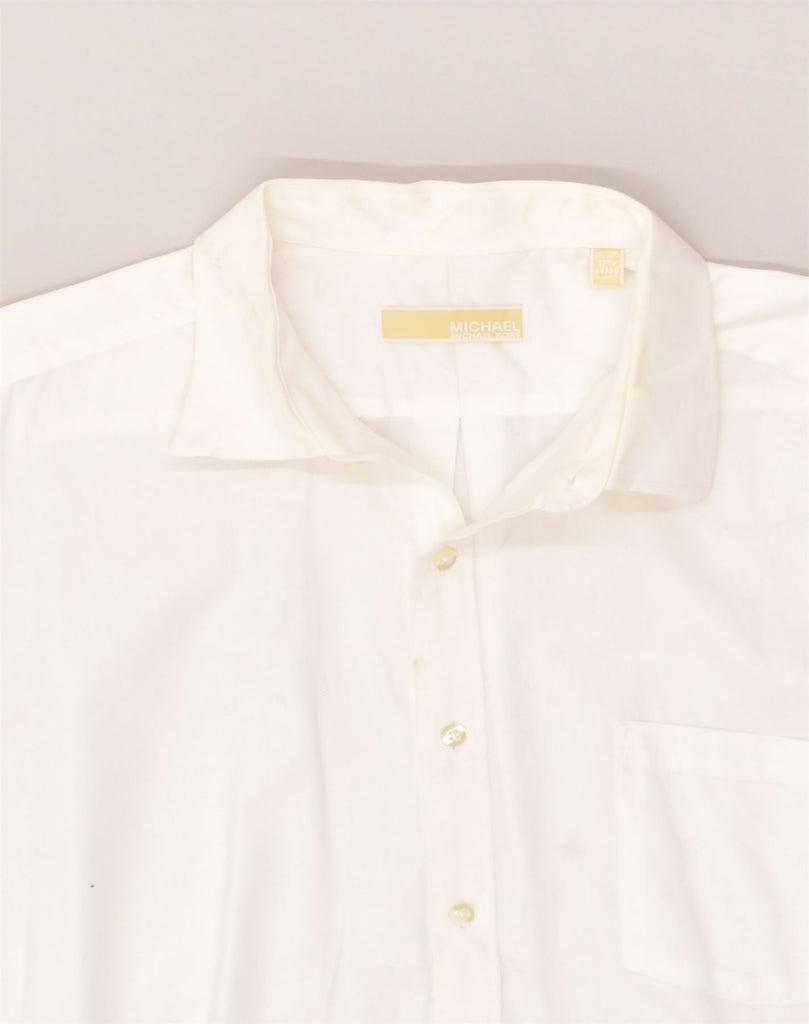 MICHAEL KORS Mens Shirt Size 171/2 XL White Cotton | Vintage Michael Kors | Thrift | Second-Hand Michael Kors | Used Clothing | Messina Hembry 