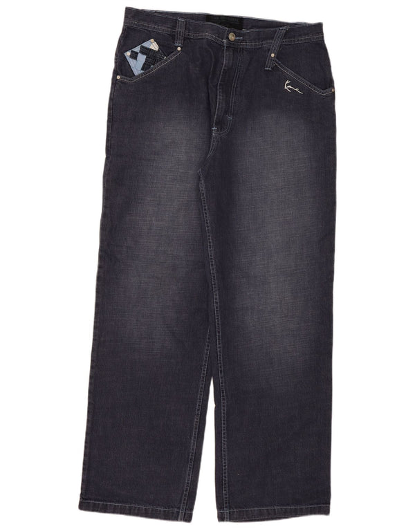 Karl Kani Mens Straight Jeans W36 L34 Navy Blue Cotton