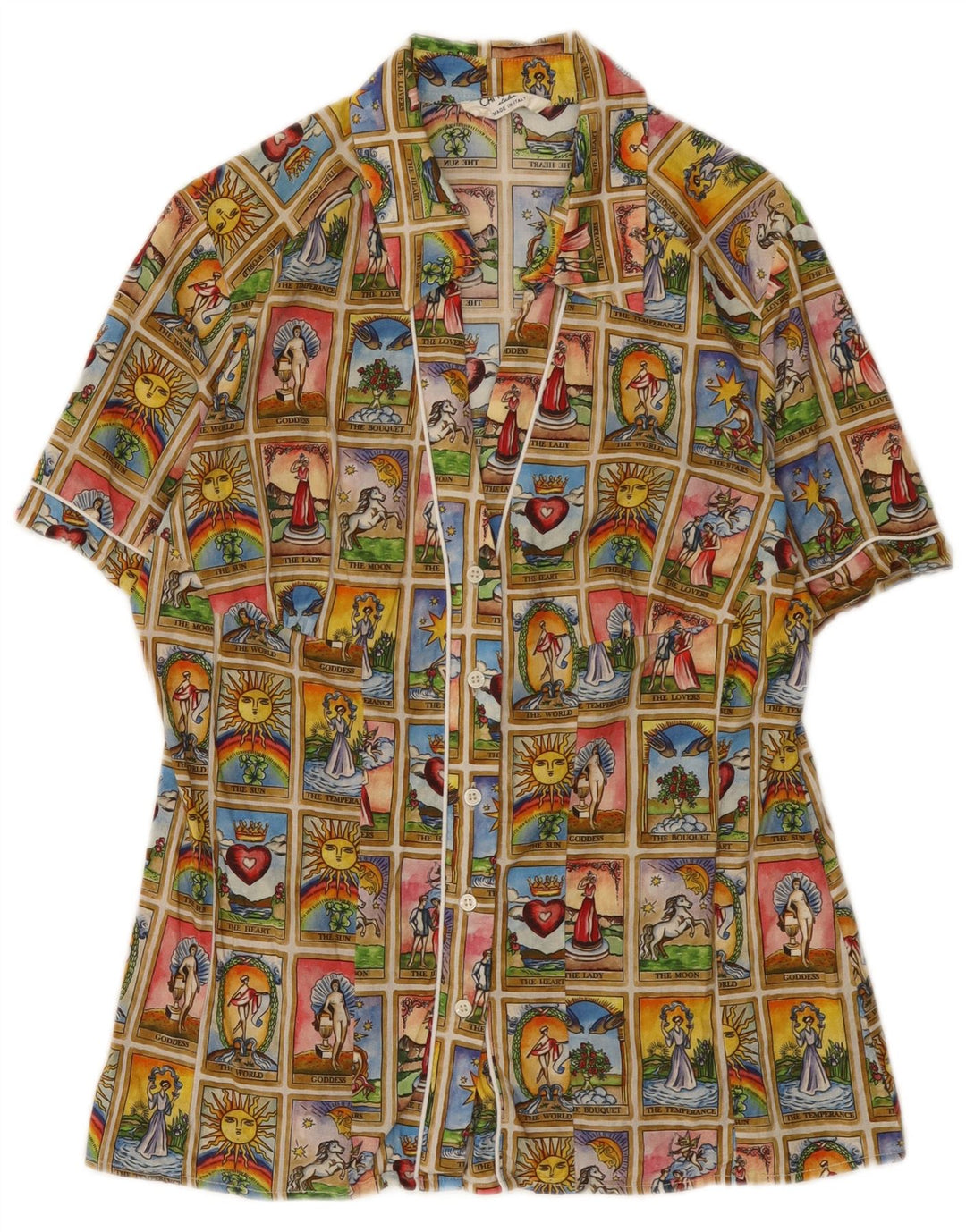 Camomilla Womens Graphic Shirt UK 12 Medium Multicoloured Patchwork