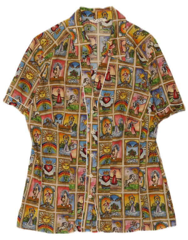 Camomilla Womens Graphic Shirt UK 12 Medium Multicoloured Patchwork