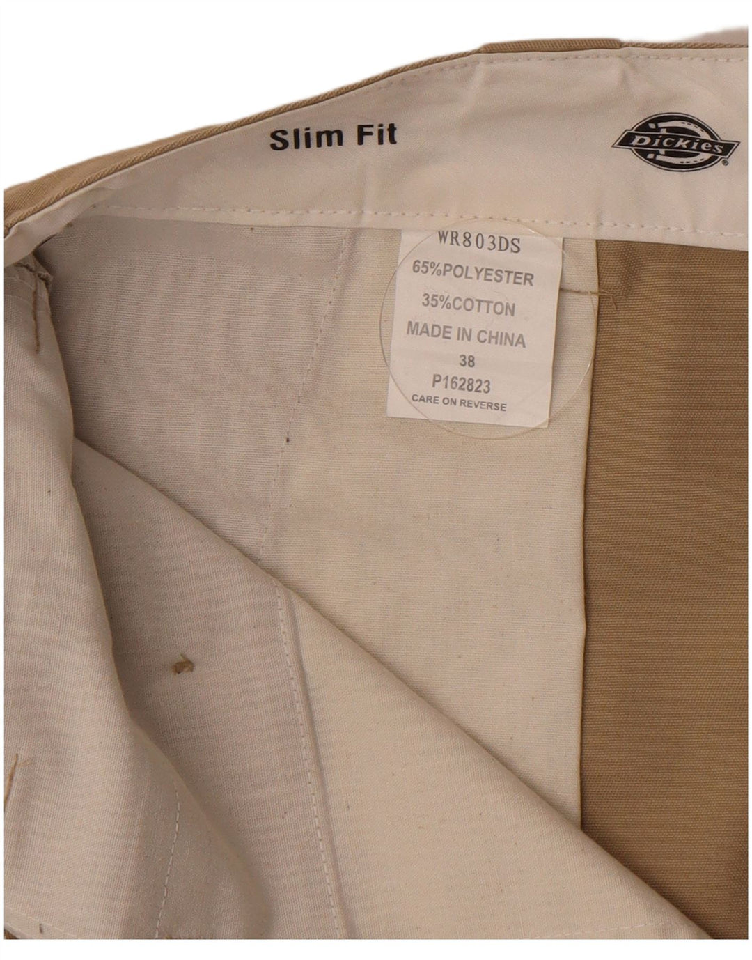 Dickies Mens Slim Fit Cargo Shorts W38 XL Beige Polyester