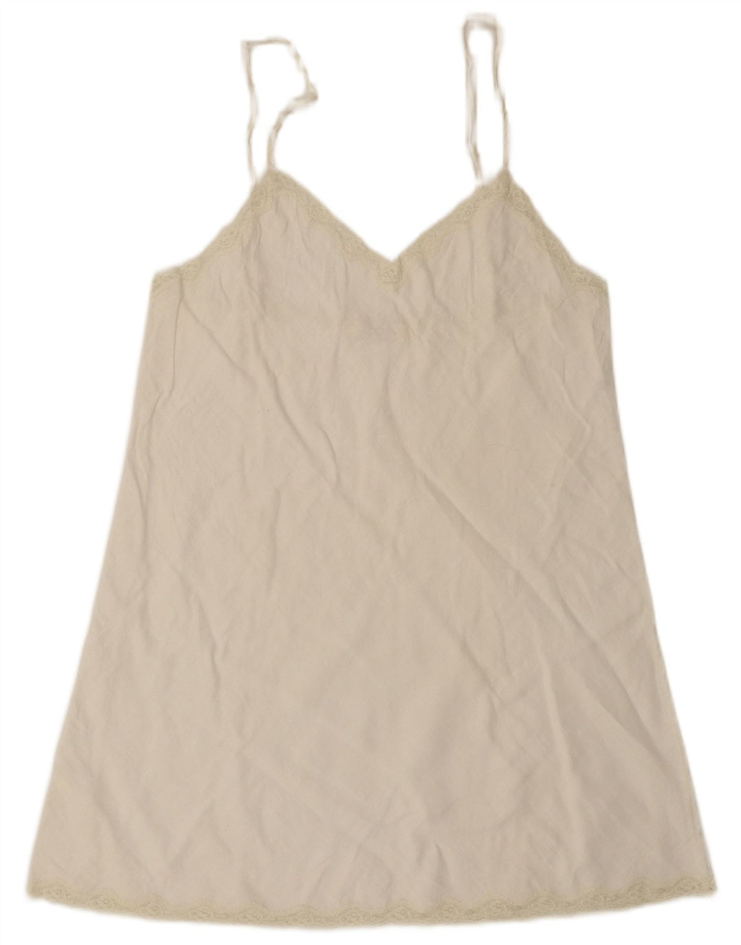 Vintage Womens Mini Slip Dress UK 10 Small White
