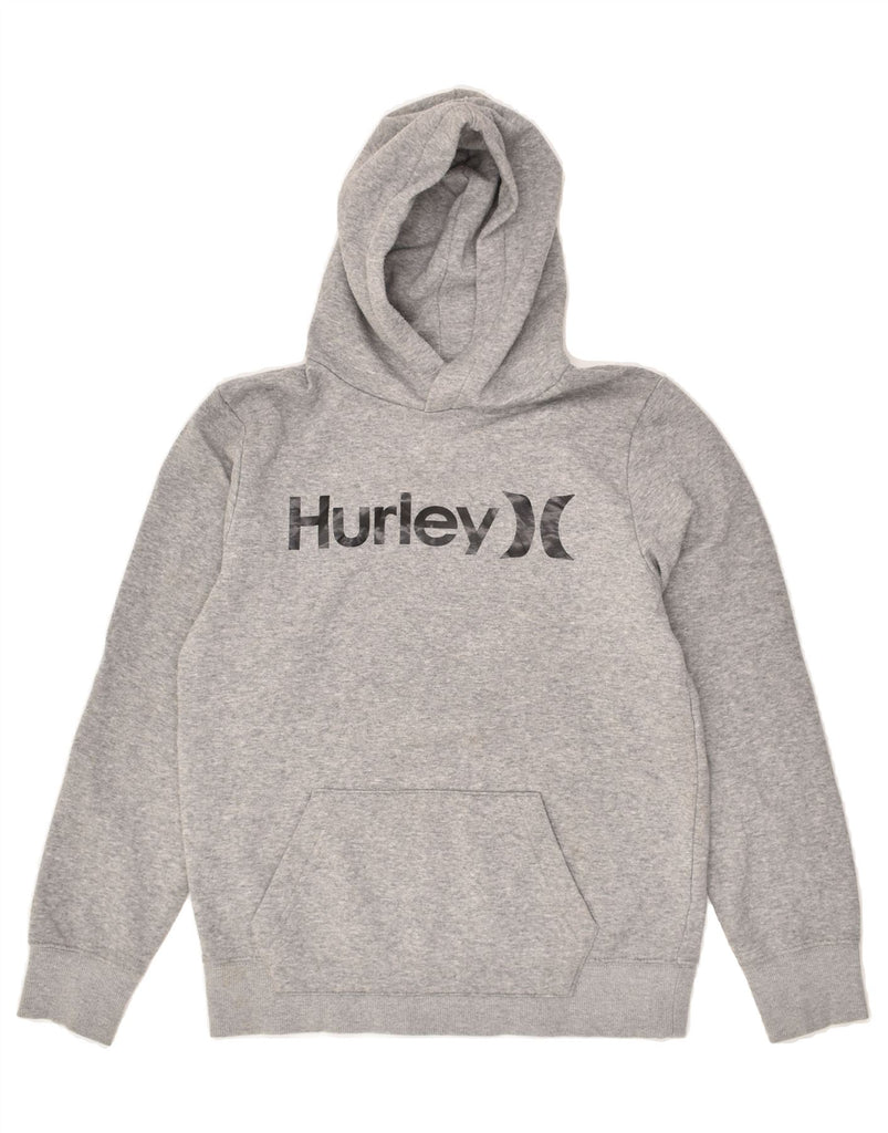 HURLEY Girls Graphic Hoodie Jumper 14-15 Years Grey Cotton | Vintage Hurley | Thrift | Second-Hand Hurley | Used Clothing | Messina Hembry 