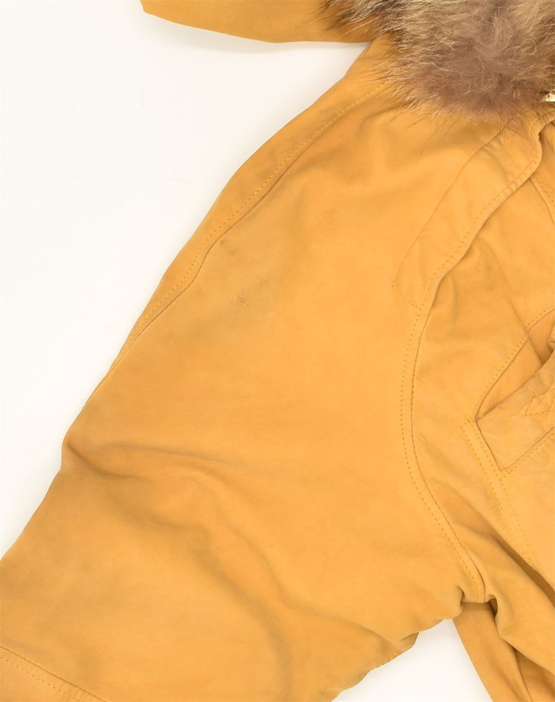 VINTAGE Womens Hooded Parka Jacket UK 14 Large Yellow | Vintage Vintage | Thrift | Second-Hand Vintage | Used Clothing | Messina Hembry 