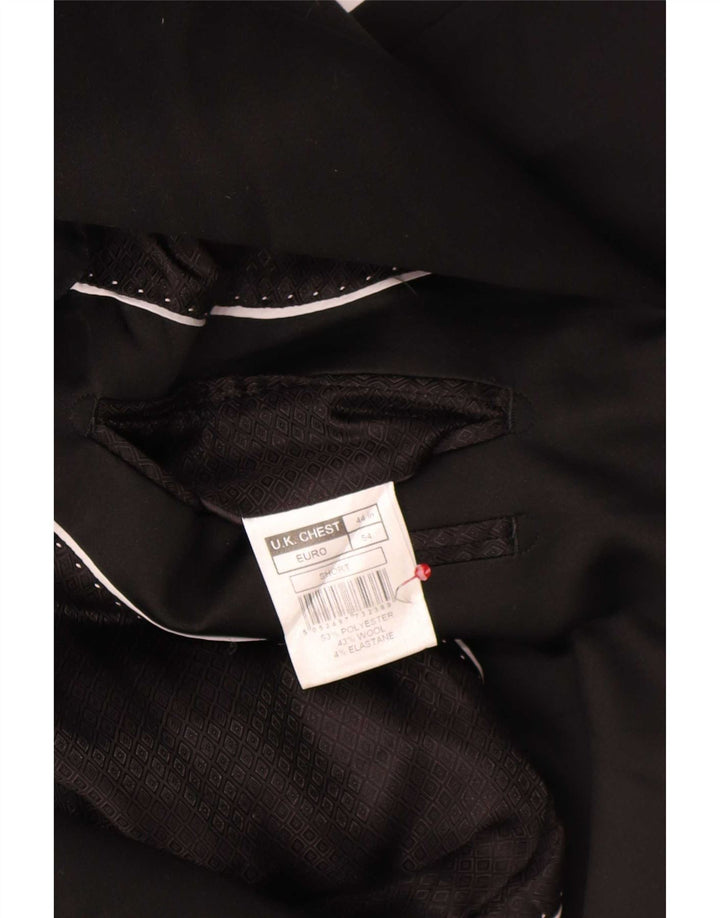 Marks & Spencer Mens Short 2 Button Blazer Jacket UK 44 2XL Black Polyester