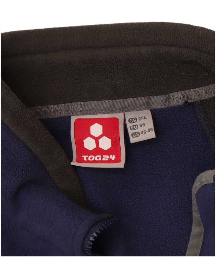 TOG 24 Mens Fleece Jacket UK 44 2XL Blue Colourblock Polyester