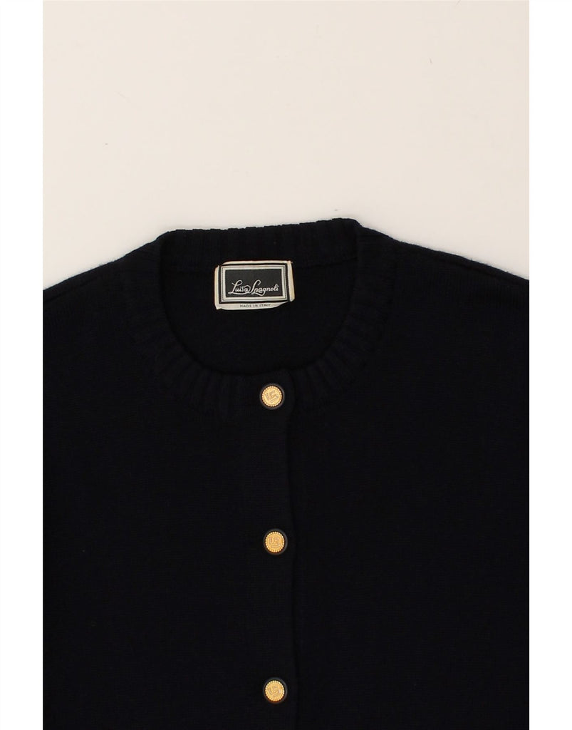 LUISA SPAGNOLI Womens Cardigan Sweater UK 16 Large Navy Blue | Vintage Luisa Spagnoli | Thrift | Second-Hand Luisa Spagnoli | Used Clothing | Messina Hembry 