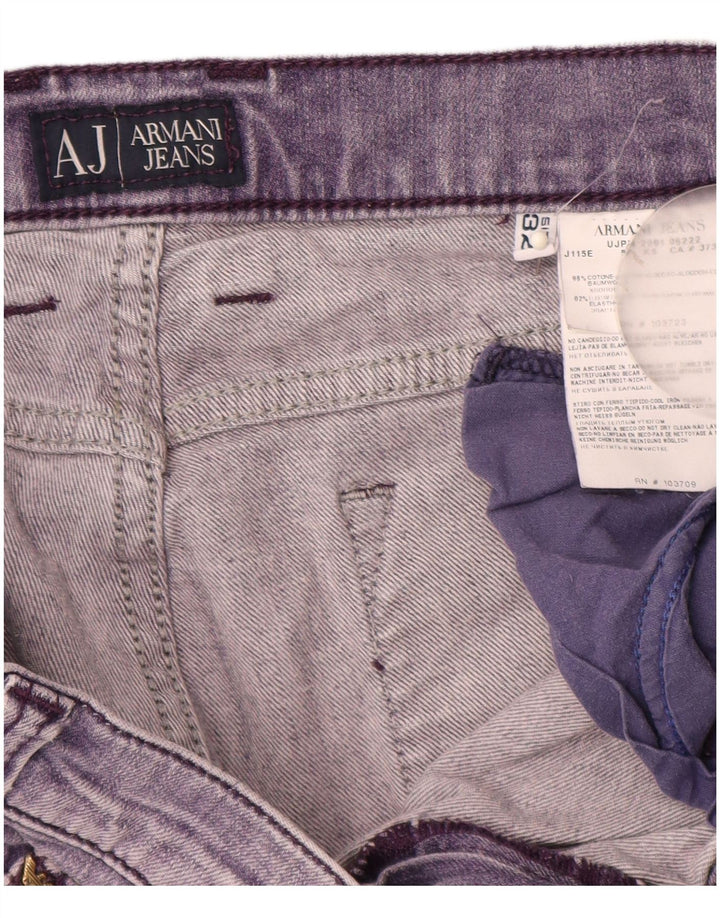 ARMANI Womens Straight Jeans W32 L29 Purple Cotton