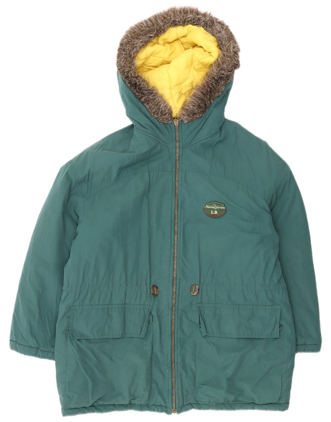 Vintage Womens Hooded Parka Jacket UK 16 Large Green