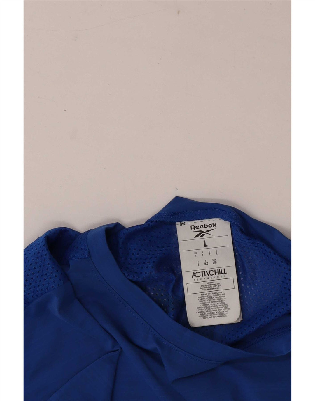 Reebok Mens Tall Graphic T-Shirt Top Large Blue Nylon
