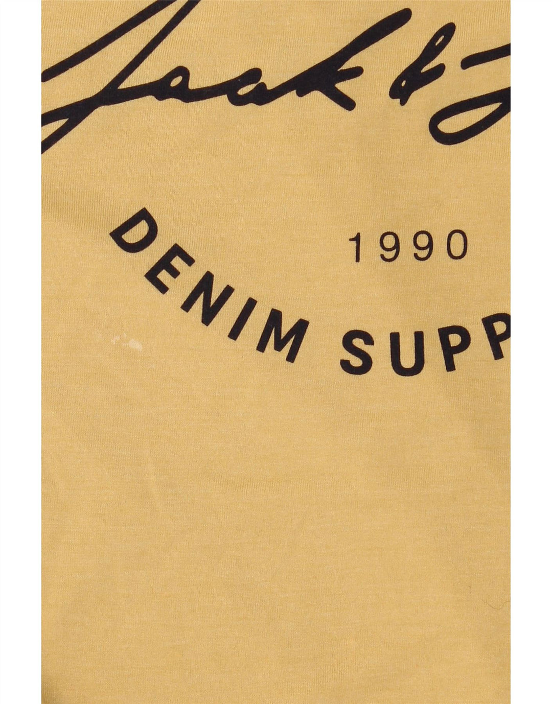 JACK & JONES Mens Denizen Graphic T-Shirt Top Small Yellow Cotton