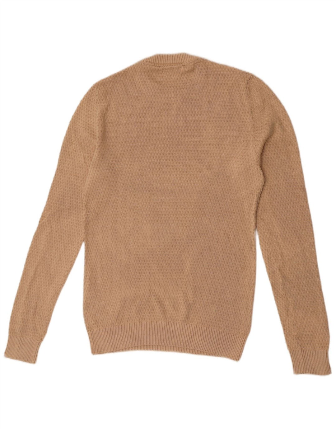 Jack & Jones Mens Crew Neck Jumper Sweater Small Beige Cotton
