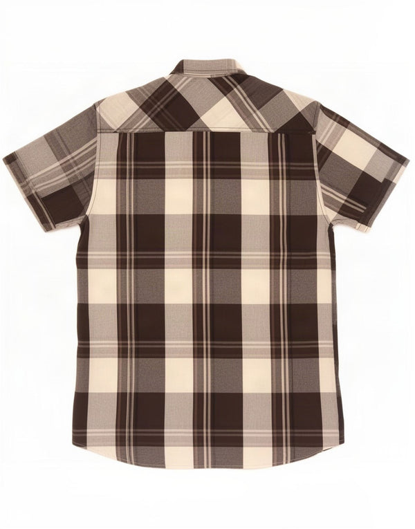 Jack & Jones Mens Short Sleeve Shirt Medium Black Check Cotton