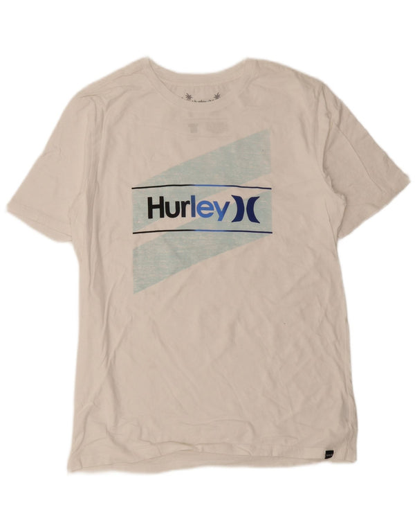 Hurley Mens Graphic T-Shirt Top Small White Cotton