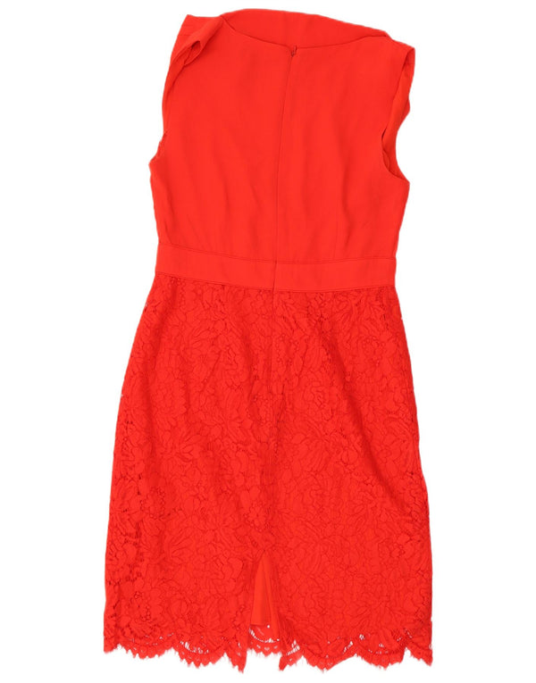 Oasis Womens Sleeveless Sheath Dress UK 10 Small Red Floral Polyester