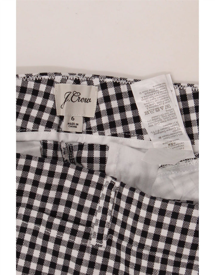 J. CREW Womens Chino Shorts US 6 Medium W30  Black Gingham Cotton