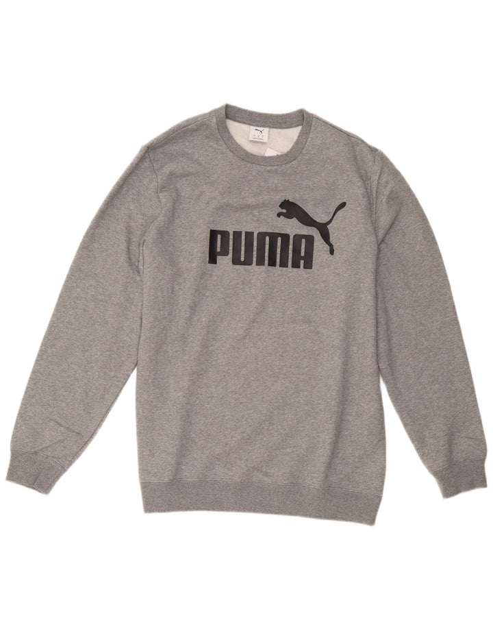 Puma Mens Graphic Sweatshirt Jumper Large Grey Cotton